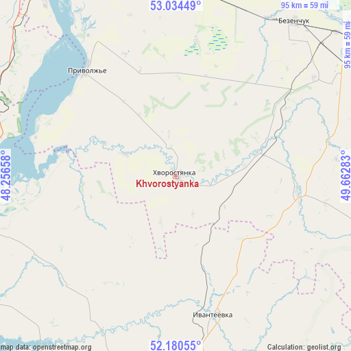 Khvorostyanka on map