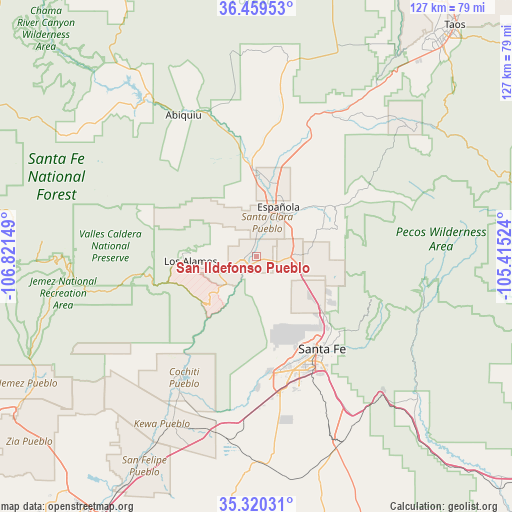 San Ildefonso Pueblo on map
