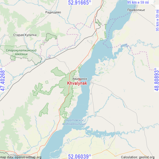 Khvalynsk on map