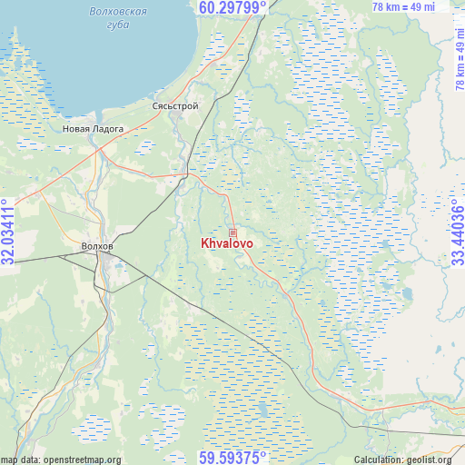 Khvalovo on map