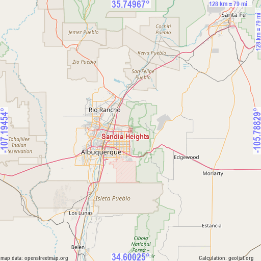 Sandia Heights on map