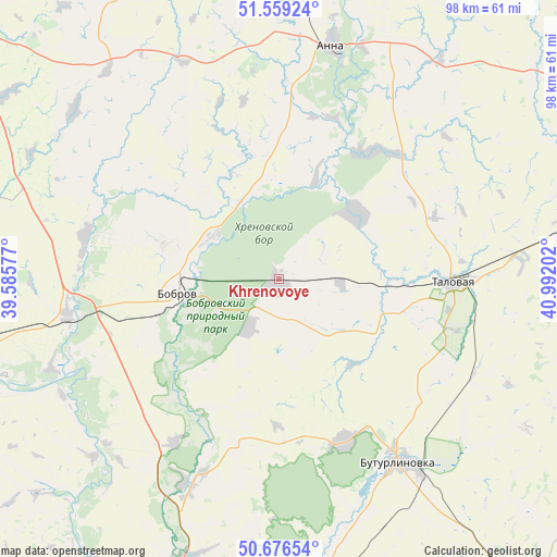 Khrenovoye on map