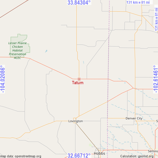 Tatum on map