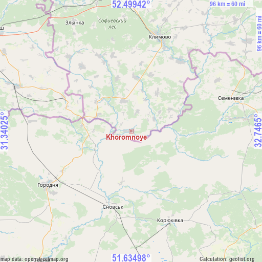Khoromnoye on map