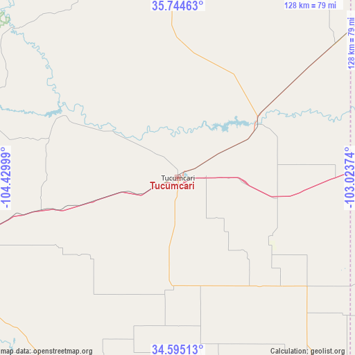 Tucumcari on map