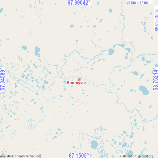 Khoreyver on map