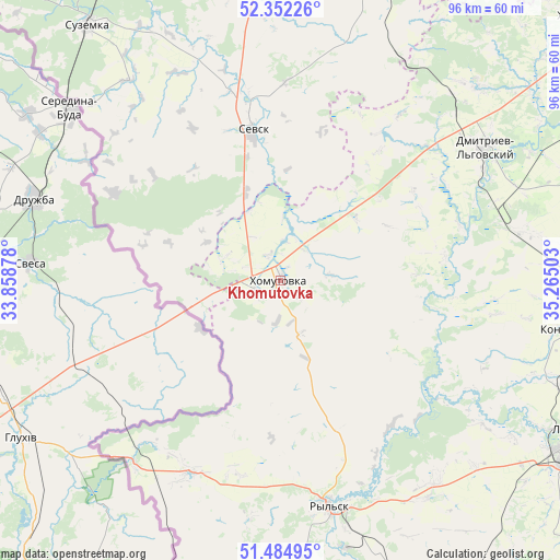 Khomutovka on map