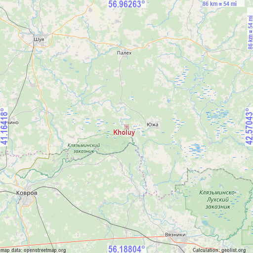 Kholuy on map