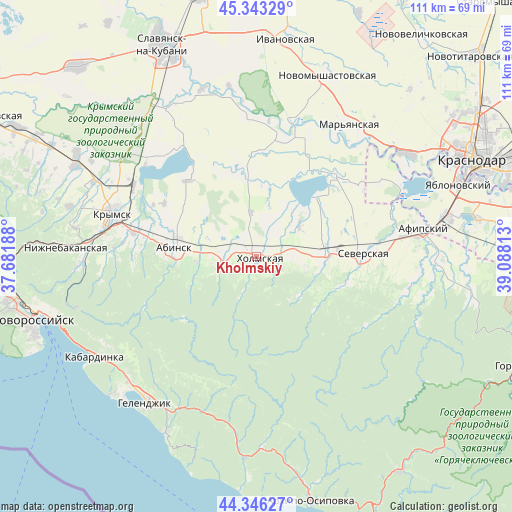 Kholmskiy on map