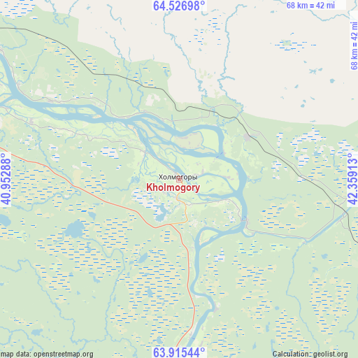 Kholmogory on map