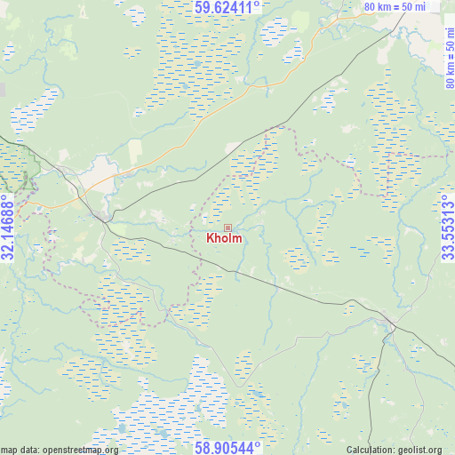 Kholm on map