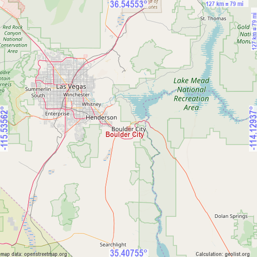 Boulder City on map