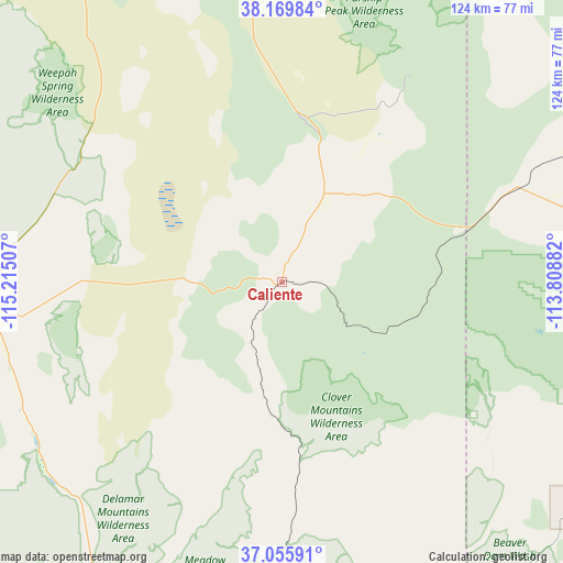 Caliente on map