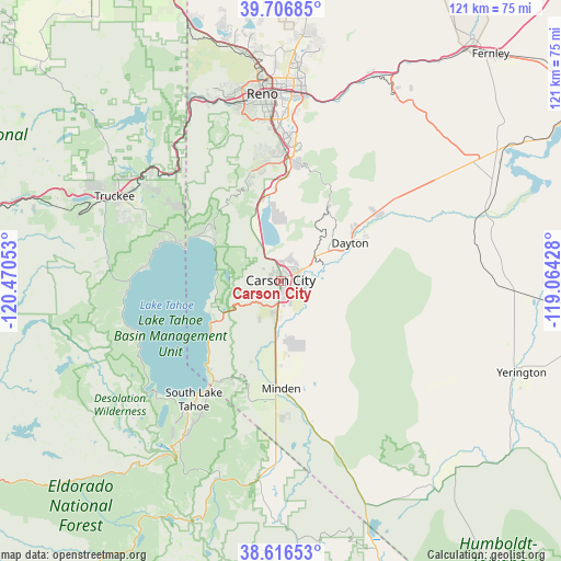 Carson City on map