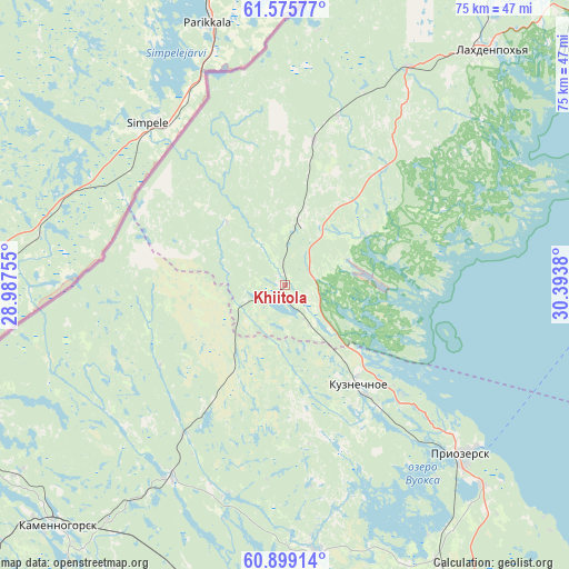 Khiitola on map