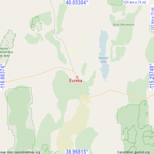 Eureka on map
