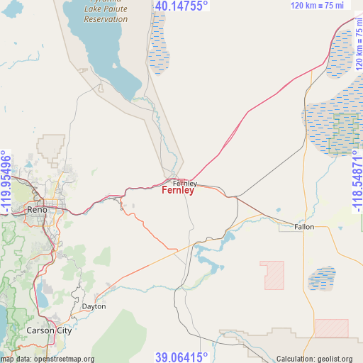 Fernley on map