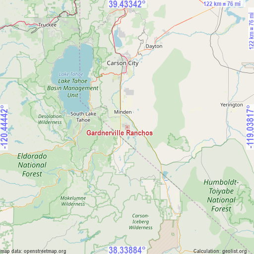 Gardnerville Ranchos on map