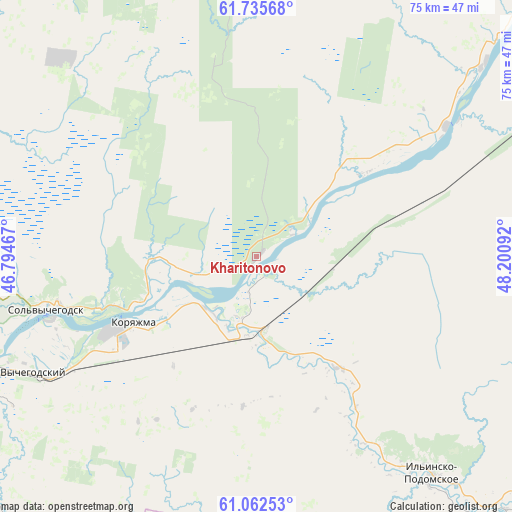 Kharitonovo on map
