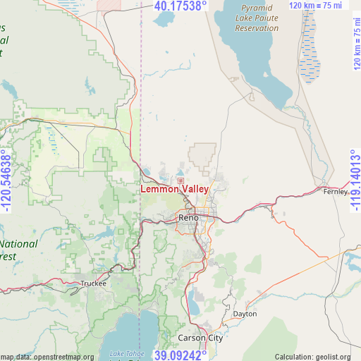 Lemmon Valley on map