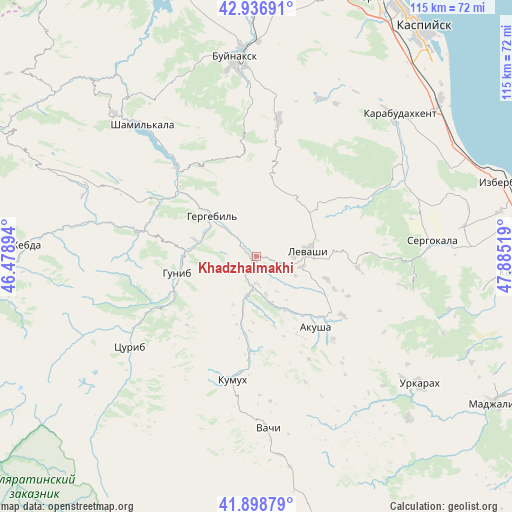Khadzhalmakhi on map