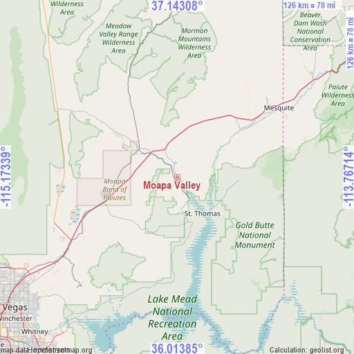 Moapa Valley on map