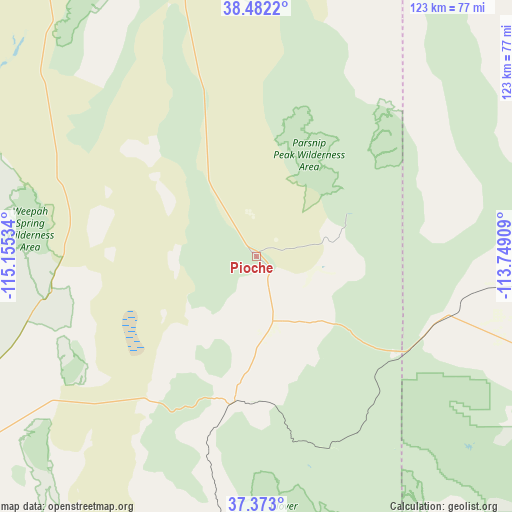 Pioche on map