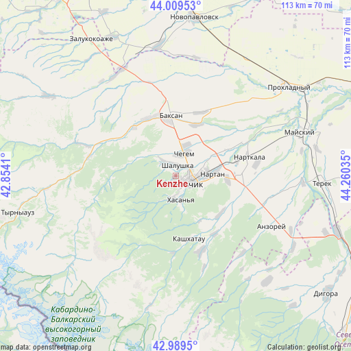 Kenzhe on map