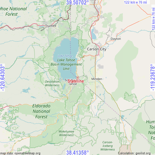 Stateline on map