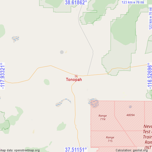 Tonopah on map