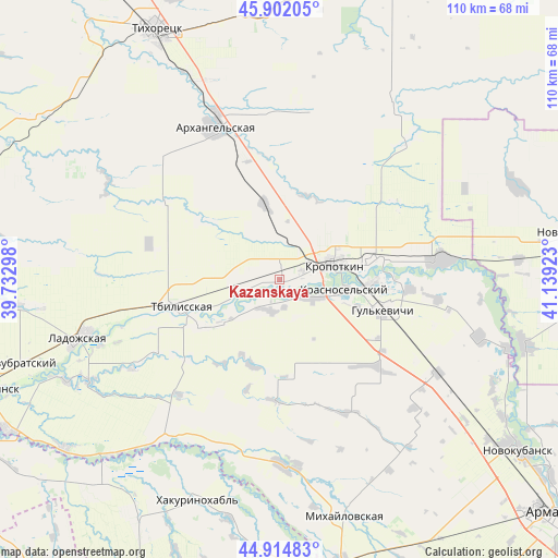 Kazanskaya on map
