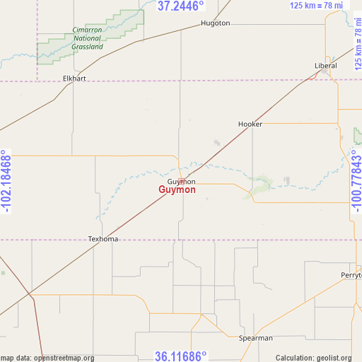 Guymon on map