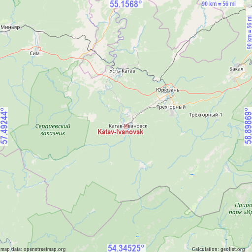Katav-Ivanovsk on map