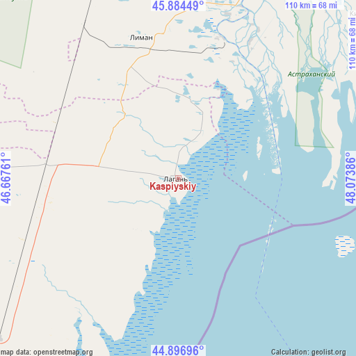 Kaspiyskiy on map