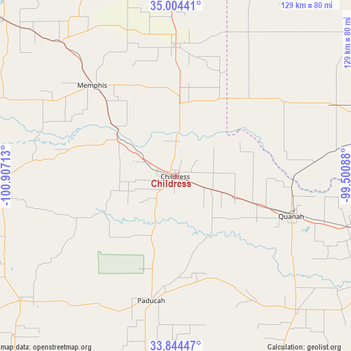 Childress on map