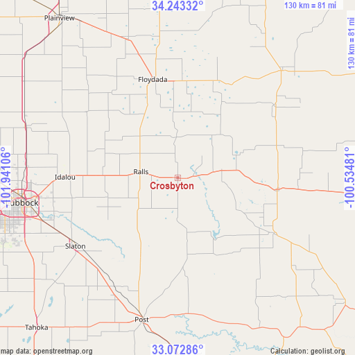 Crosbyton on map