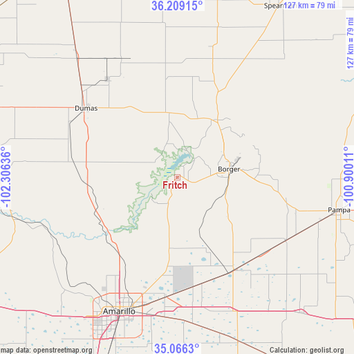 Fritch on map