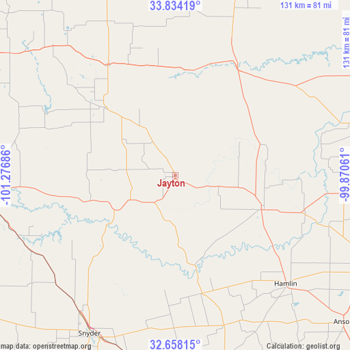 Jayton on map