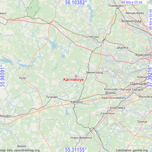 Karinskoye on map