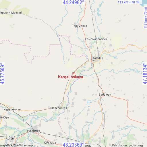 Kargalinskaya on map