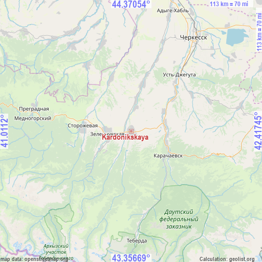 Kardonikskaya on map