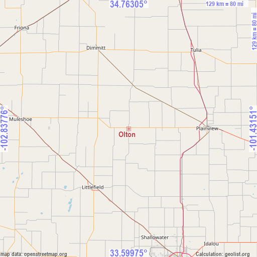 Olton on map