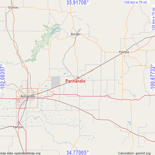 Panhandle on map