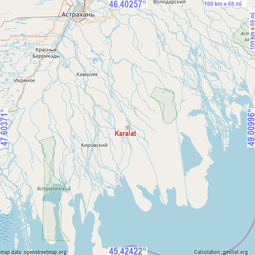 Karalat on map