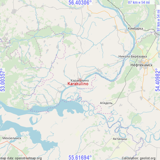 Karakulino on map