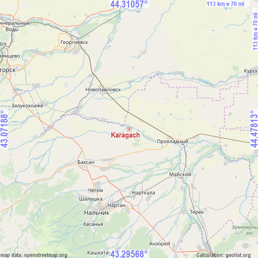 Karagach on map