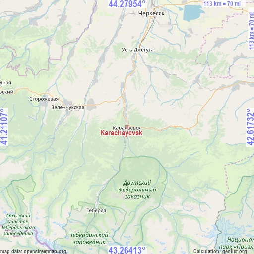 Karachayevsk on map