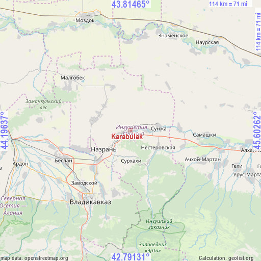 Karabulak on map