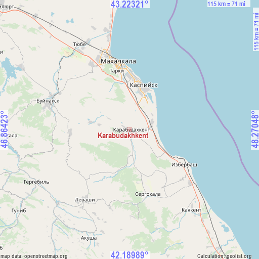 Karabudakhkent on map