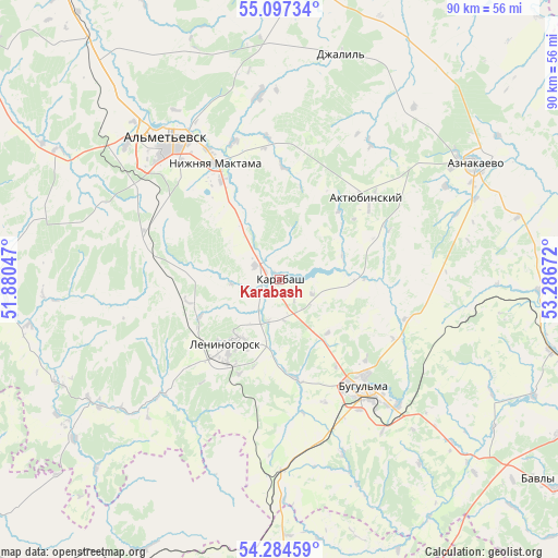 Karabash on map